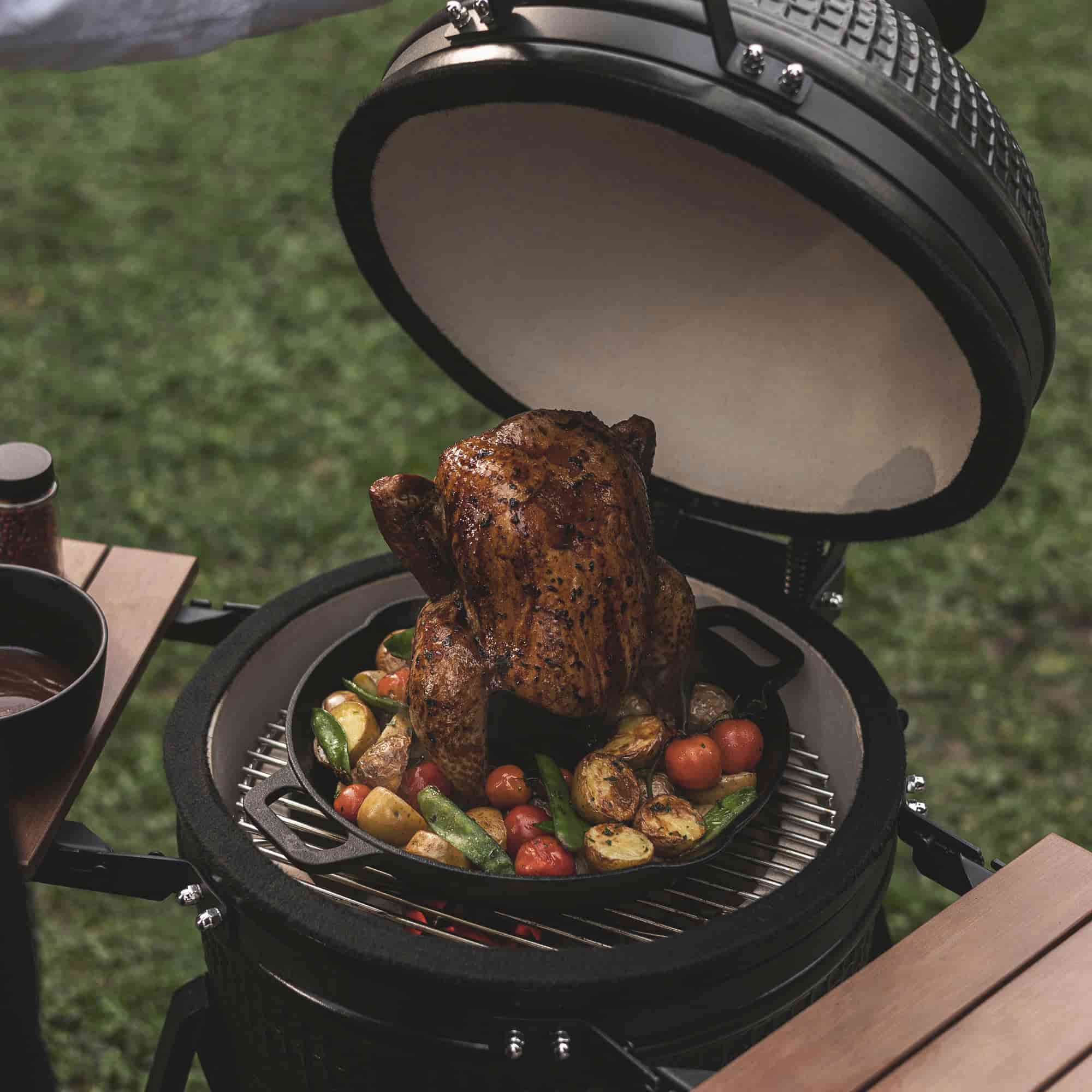 poulet entier sur kamado forest