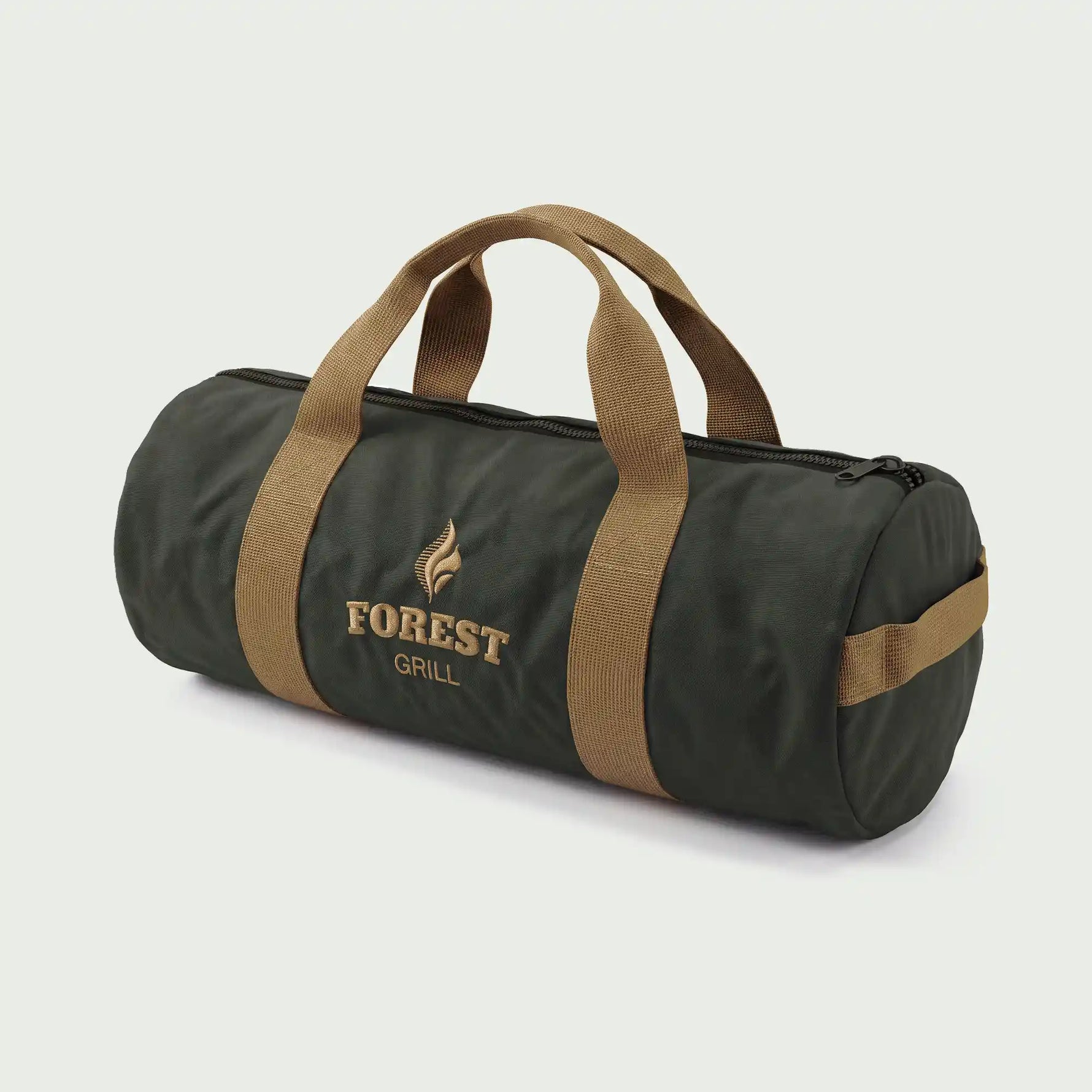 Sac de transport Forest Grill kaki et marron pour ustensiles barbecue