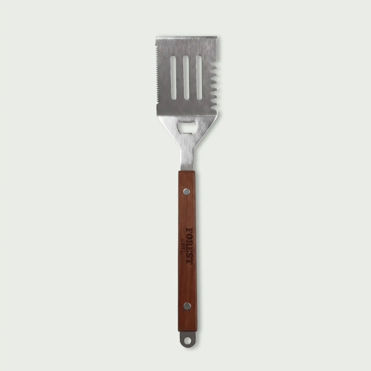 Spatule barbecue inox et bois avec décapsuleur intégré, Forest Grill